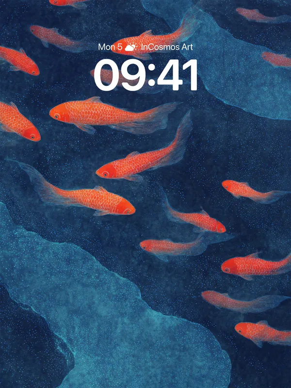 Koi in Deep Azure