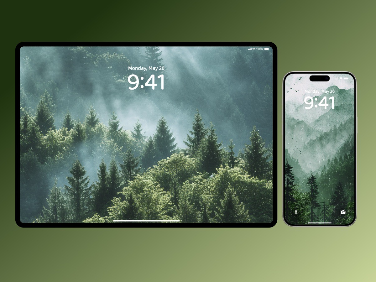 Download Foggy Mist in the Forest Wallpaper for iPhone and Android
