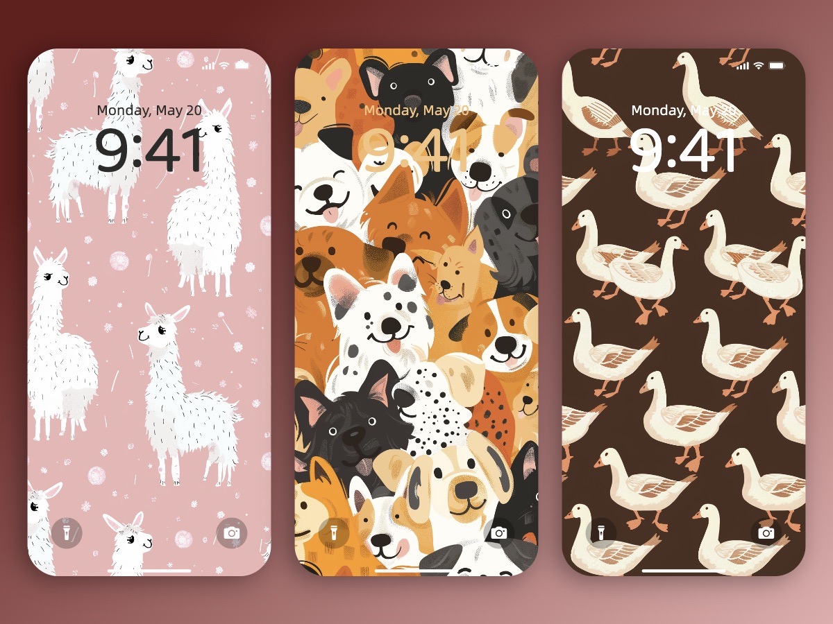 Download Cute Animal Pattern Preppy Wallpaper for iPhone and Android!