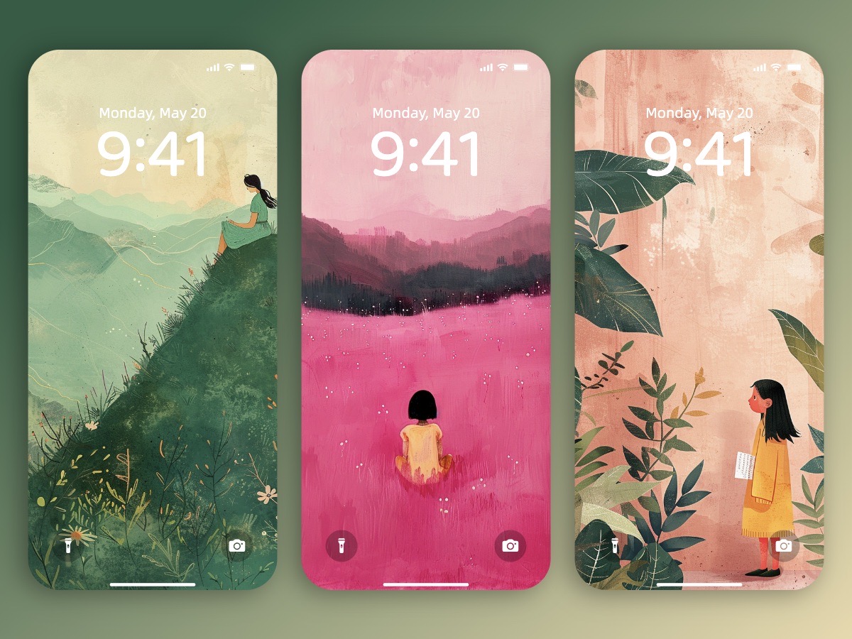 Download Aesthetic Girl Illustration Wallpaper Background for iPhone and Android