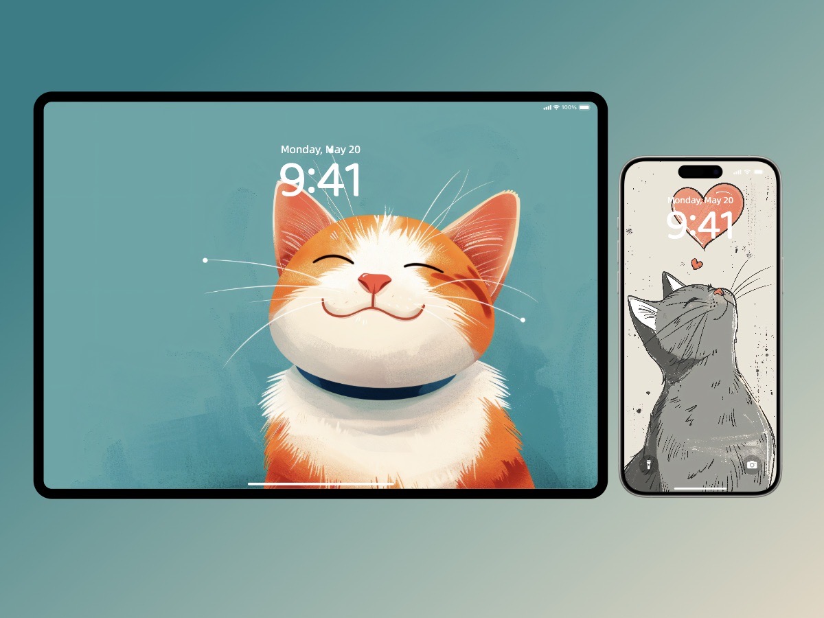 Download Cute Anime Cat Illustration Wallpaper Background 8K
