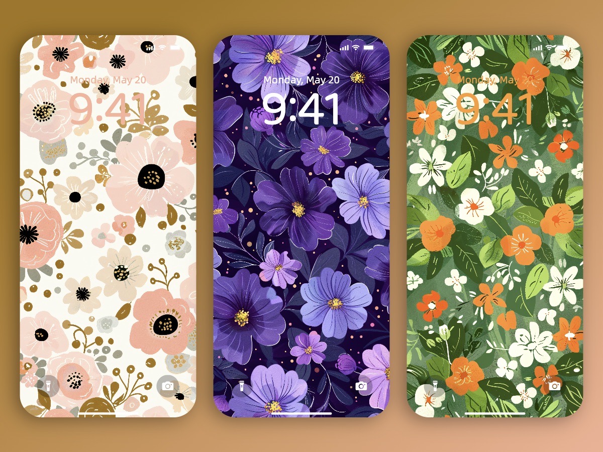 Download Beautiful Flower Pattern Wallpaper Background for iPhone and Android