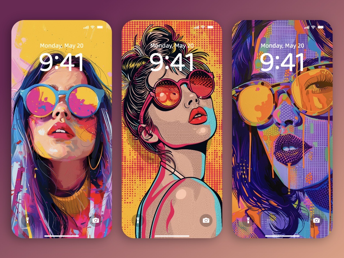 Download Retro Cool Girl Poster Illustration Wallpaper Background 8K