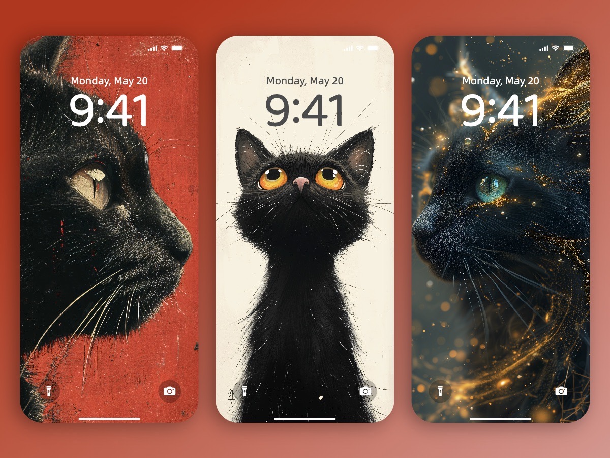 Download Cute Mythical Black Cat Wallpaper for iPhone and Android