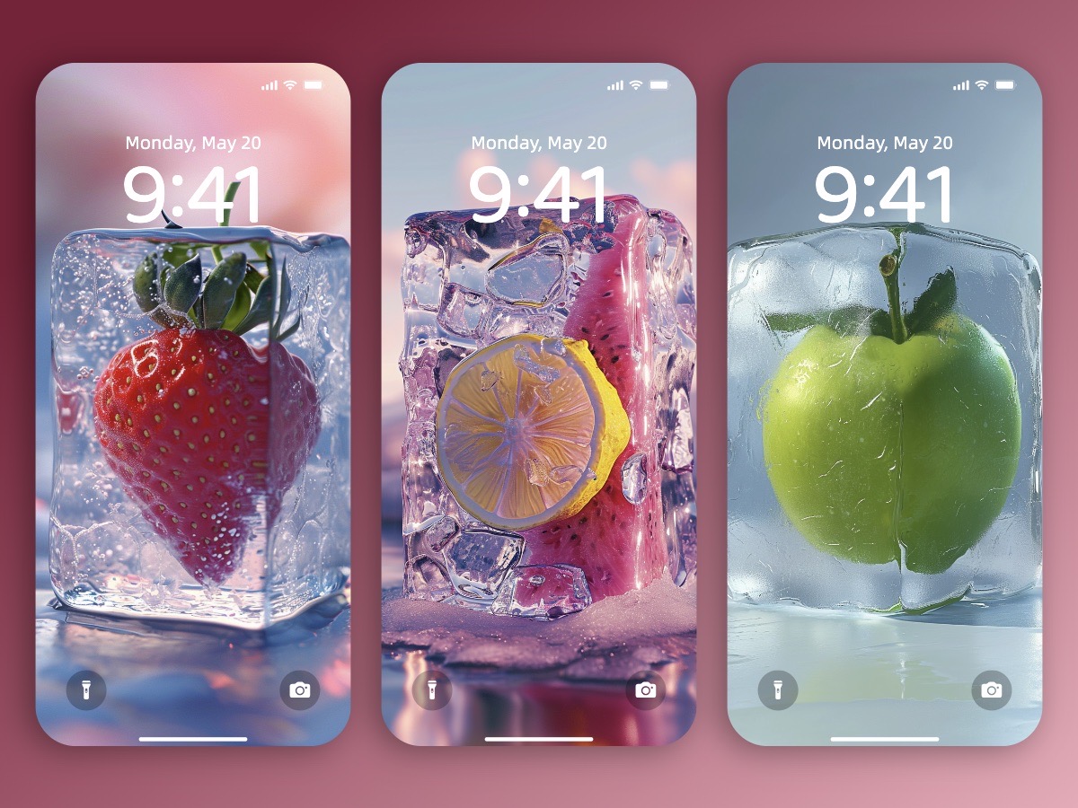 Download Colorful Juicy Fruit Ice Cube Summer Wallpaper Background for Phone 8K