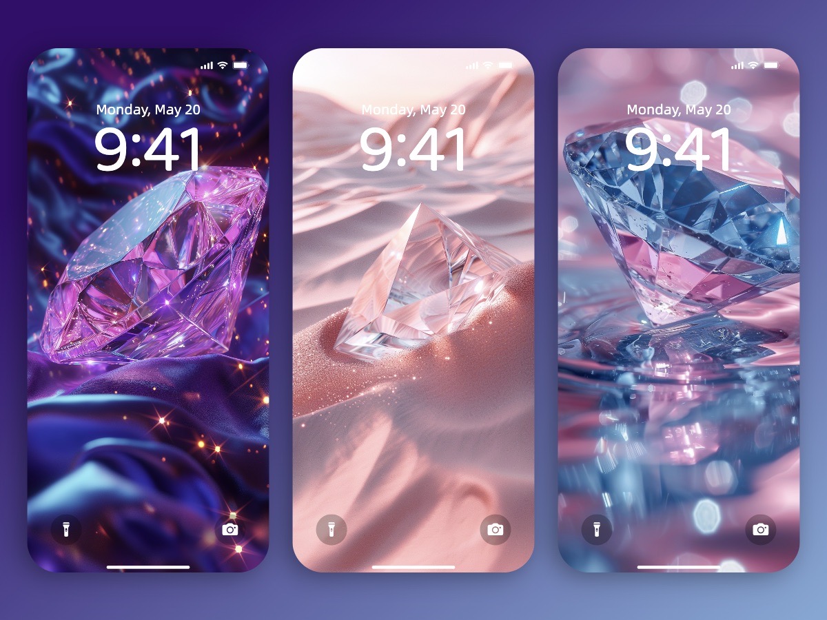 Download Beautiful Minimalist Glittering Gems Wallpaper Background 8K