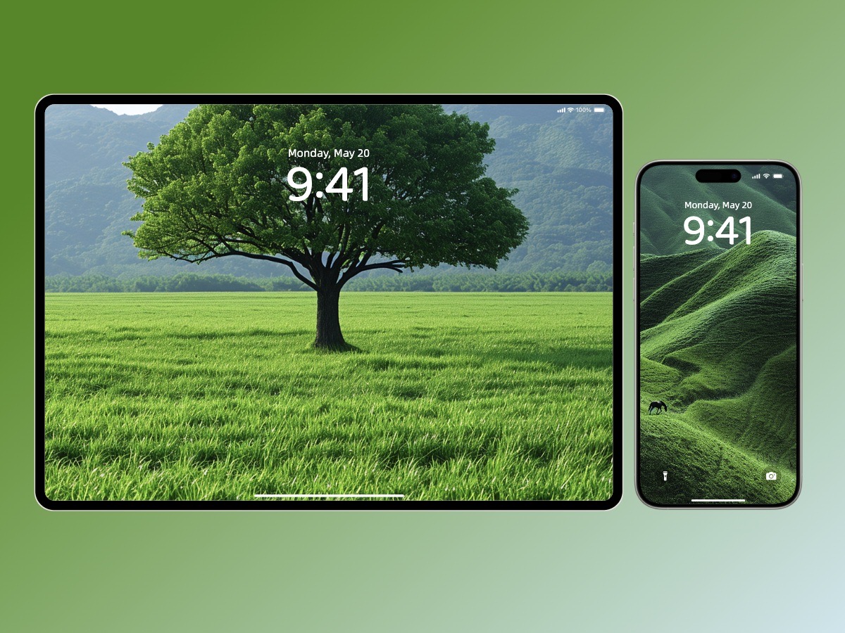 Download Minimalist Green Grassland Wallpaper Background 8K