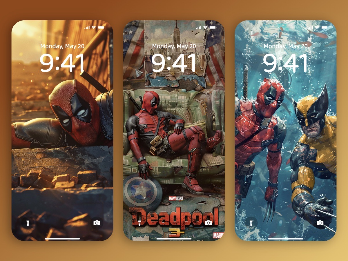 Download Deadpool & Wolverine Deadpool 3 Wallpaper 8k for iPhone and Android