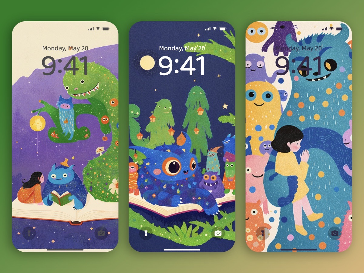 Download Funny Cute Small Monsters Wallpaper for iPhone and Android