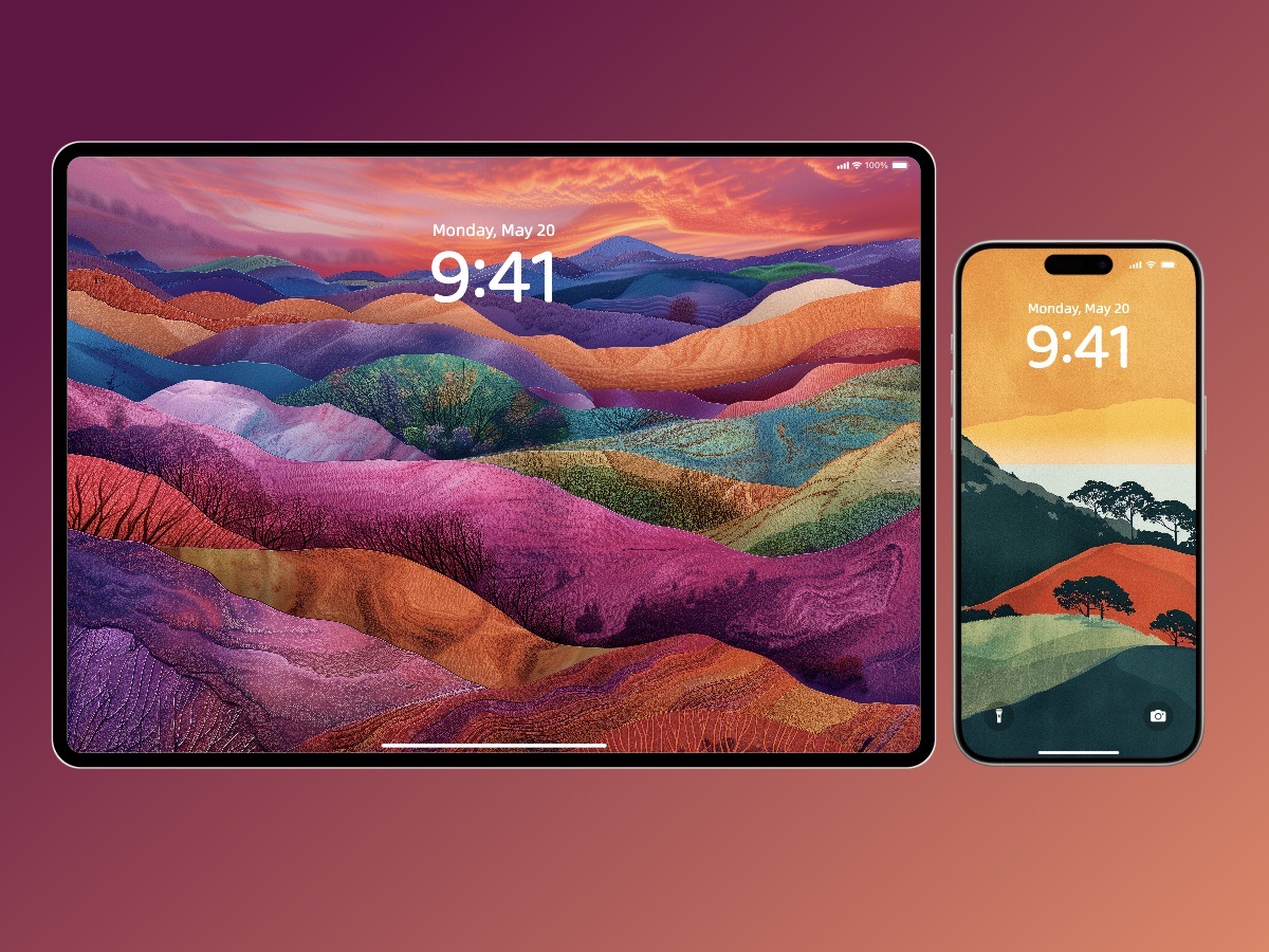 Download Bob Staake’s Colorful Landscape Painting Background Wallpaper iPhone & Android