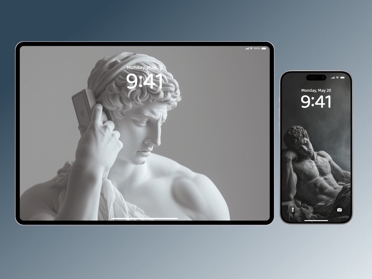 Download Ancient Greek Statues Photography Minimal Wallpaper Background 8K