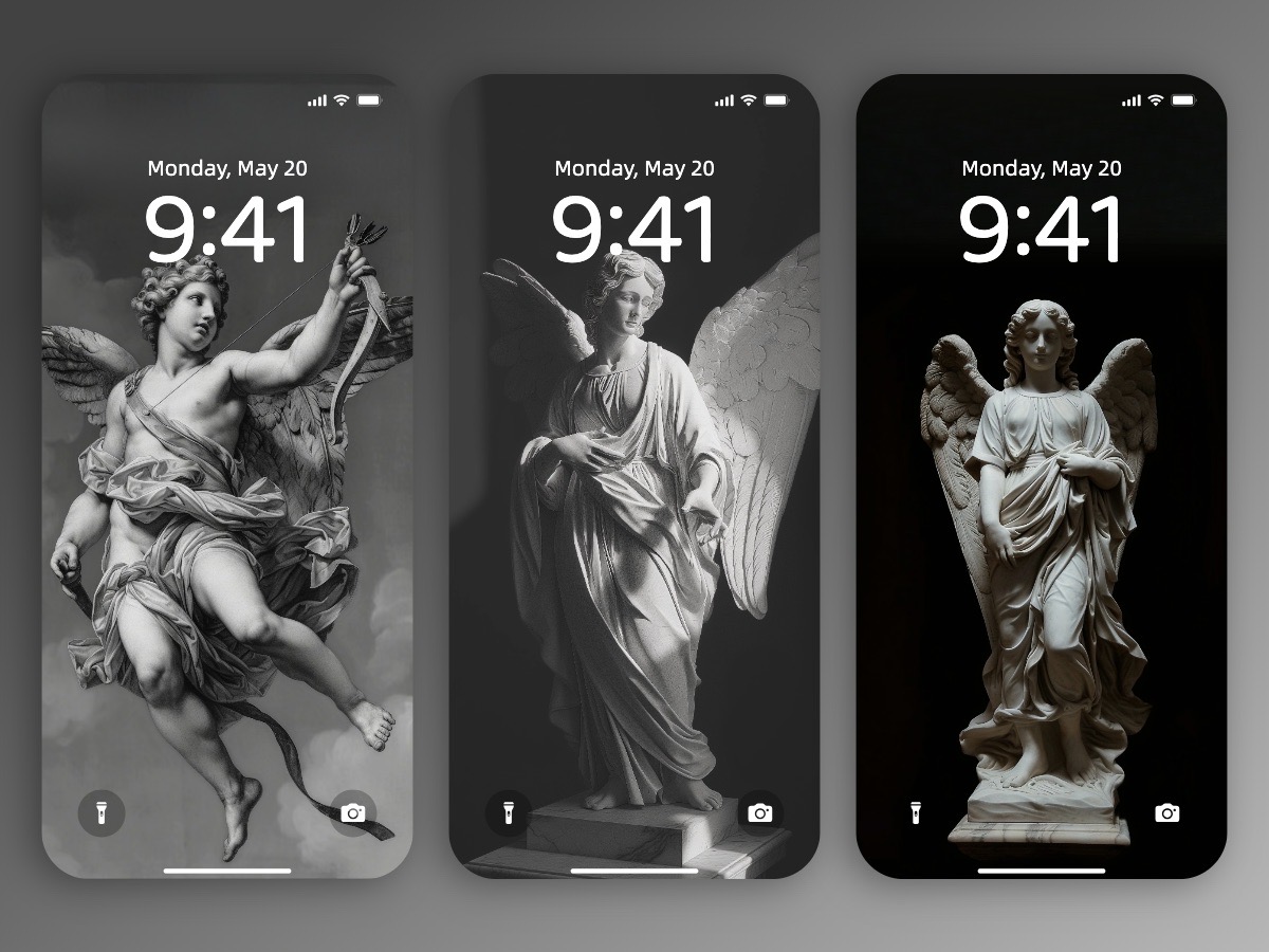 Download Angel Statues Minimal Wallpapers 8K for Phone