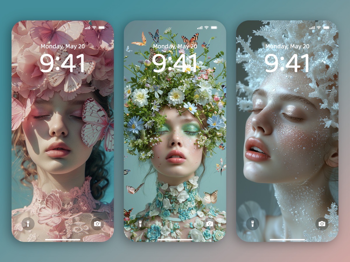 Download Beautiful Flower Woman Art Photography Phone Wallpapers 8K