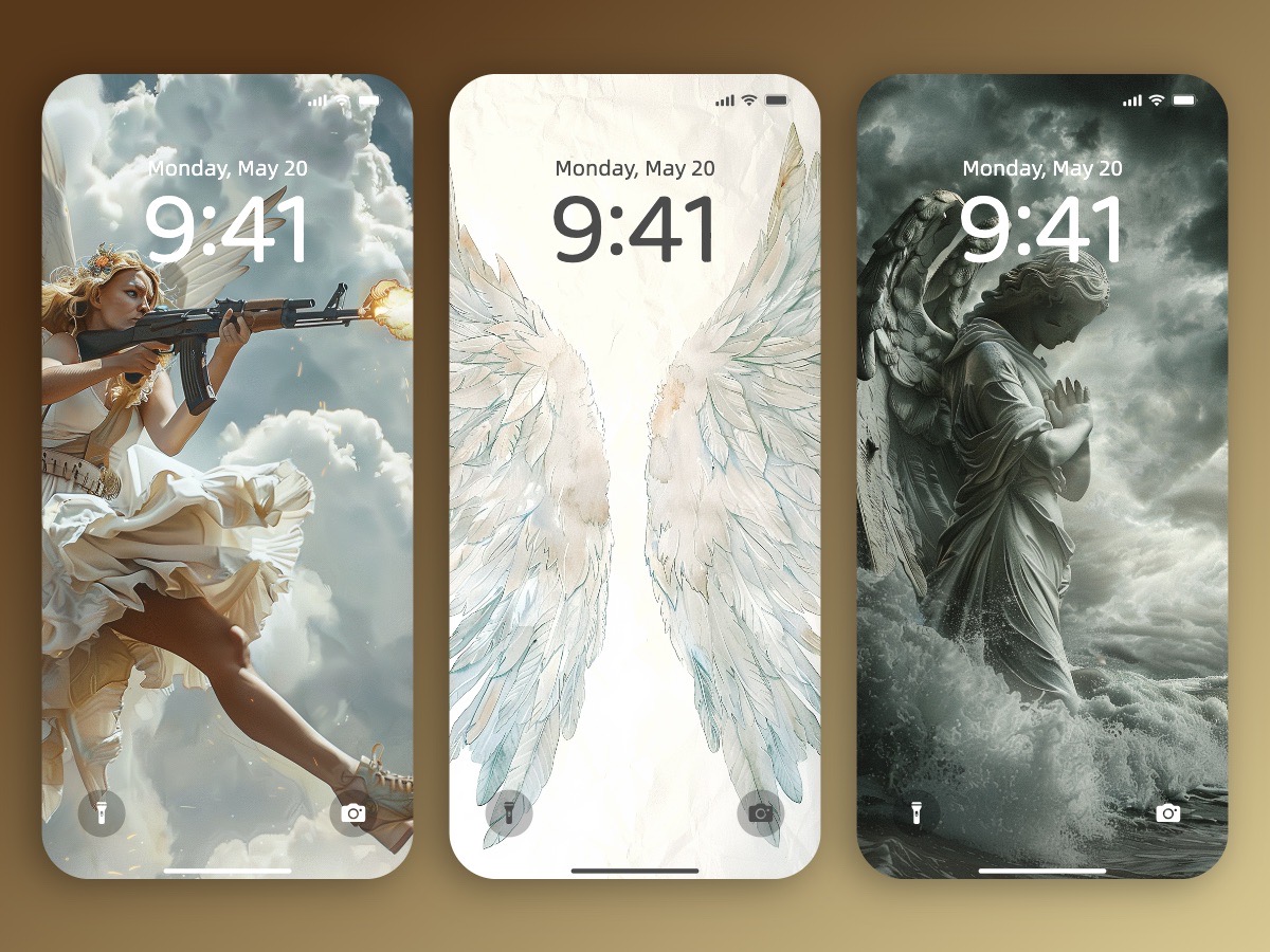 Download Beautiful Angel Painting Phone Wallpapers 8K