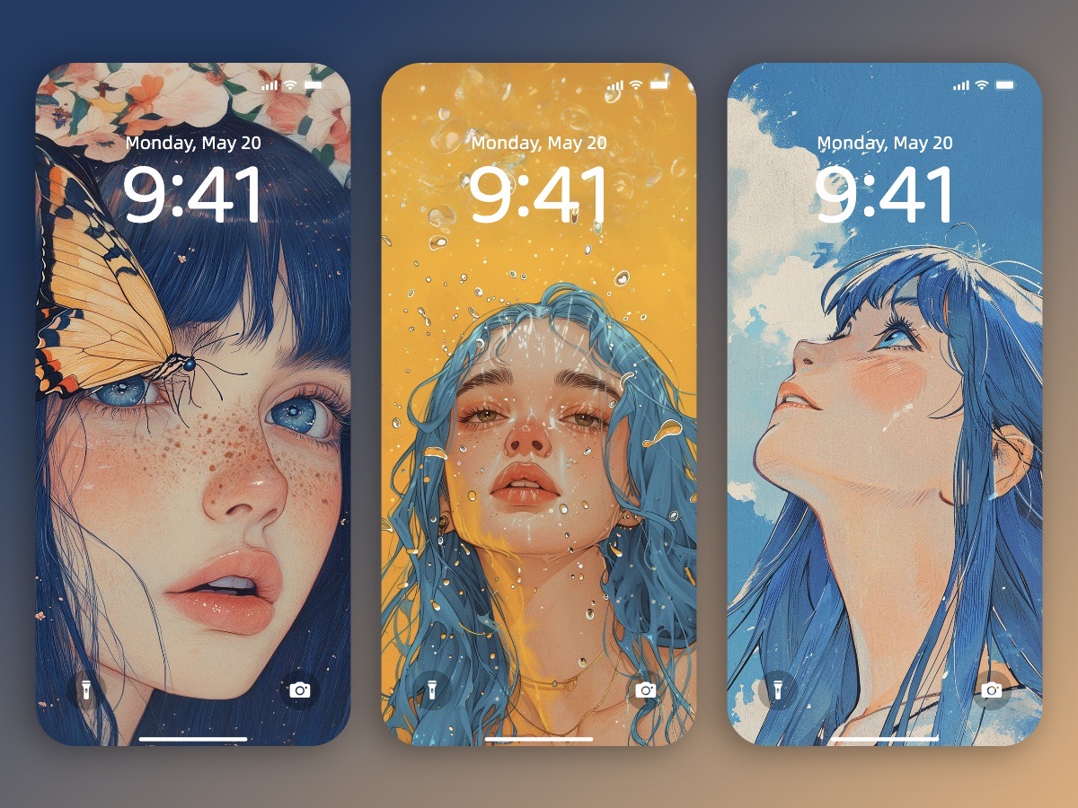 Download Aesthetic Girl Illustrations Phone Wallpapers 8K