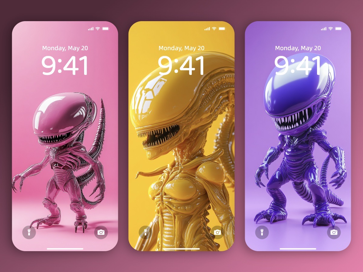 Download Colorful Cute Baby Xenomorph Phone Wallpapers 8K