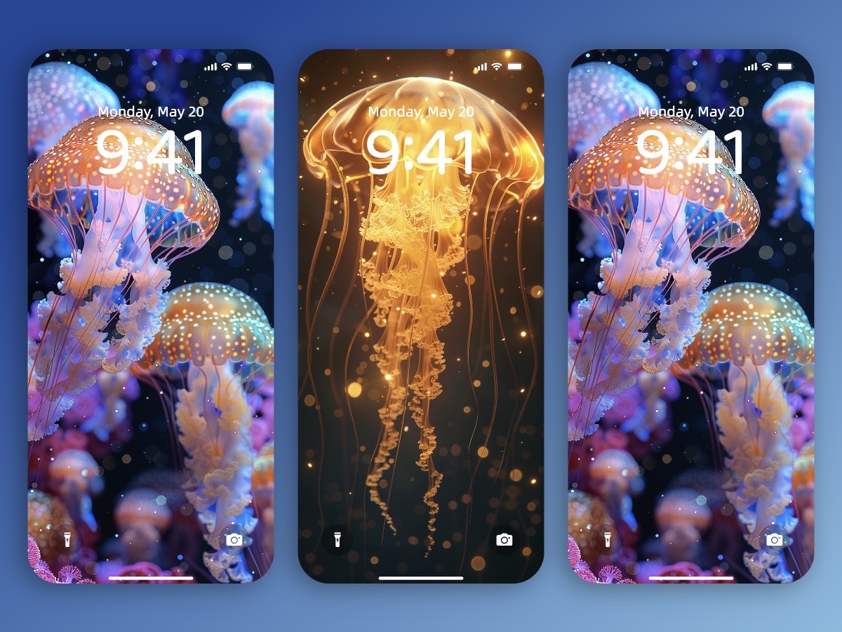 Download Glowing Jellyfish Fantasy Phone Wallpapers 8K