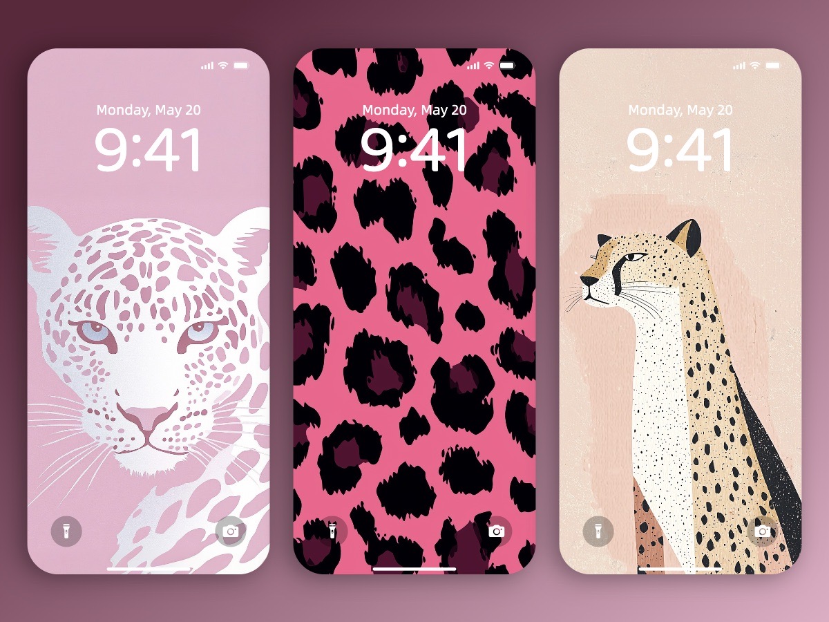 Download Pink Leopard Illustration Wallpapers 8K for iPhone & Android