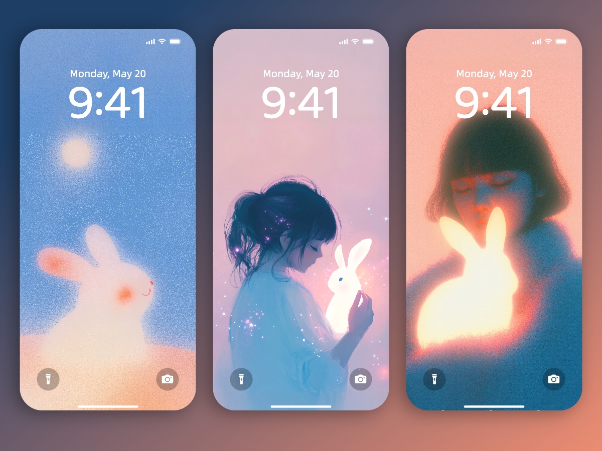 Download Glowing Rabbit Mid Autumn Festival Wallpapers 8k for iPhone & Android