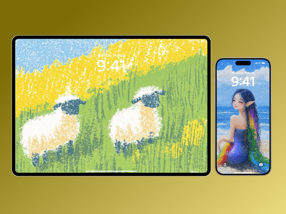 Download Cute Children’s Oil Pastel Hand Drawing Wallpapers 8K for iPhone & Android