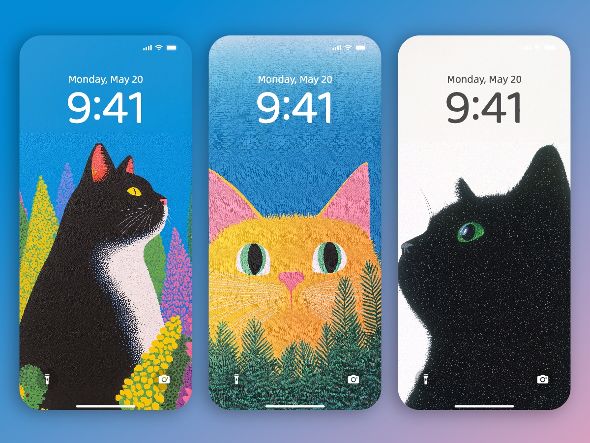 Download Cute Cat Illustration Wallpapers 8K for iPhone & Android