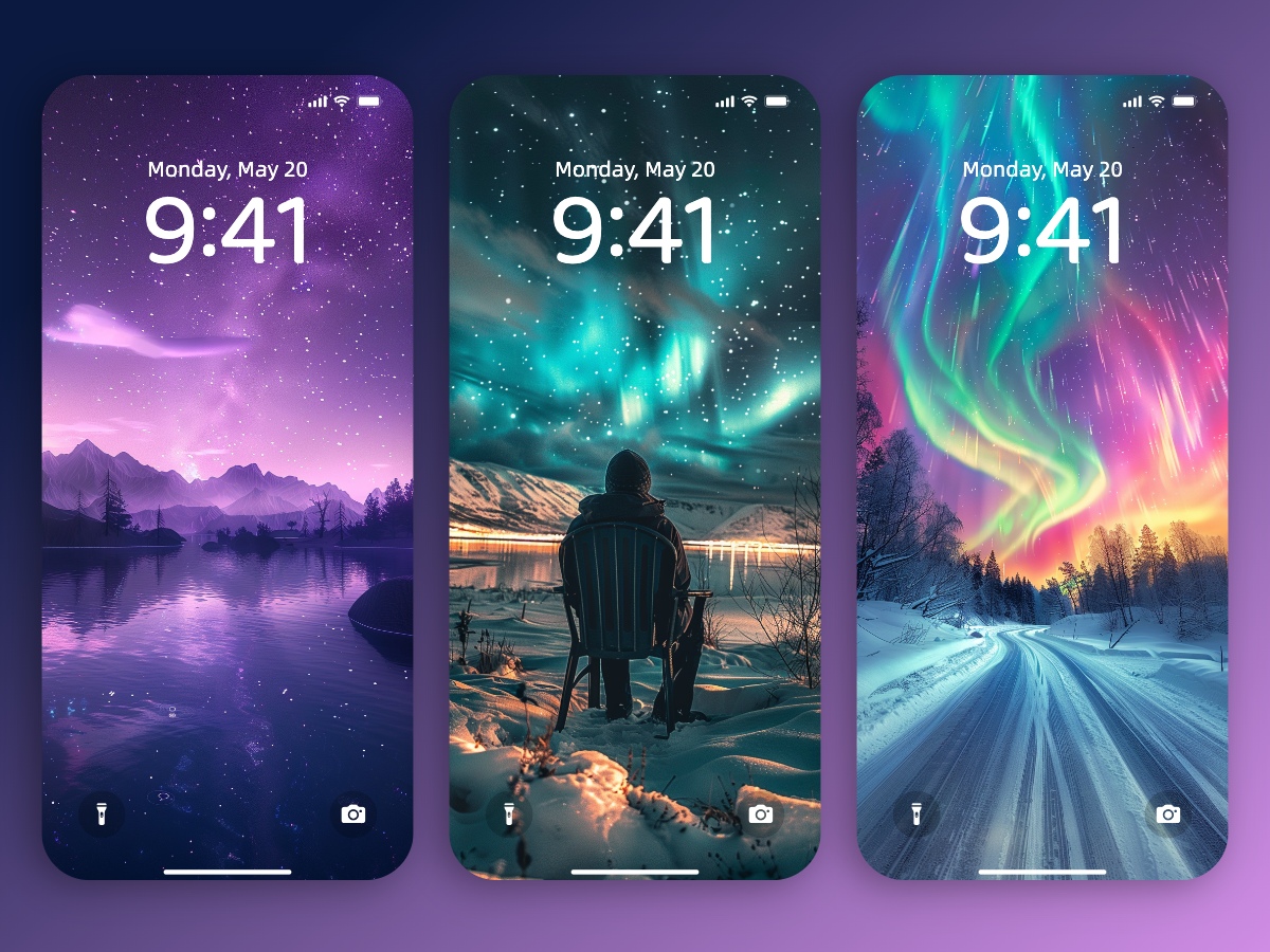 Download Colorful Aurora Minimalist Wallpapers 8K for iPhone & Android
