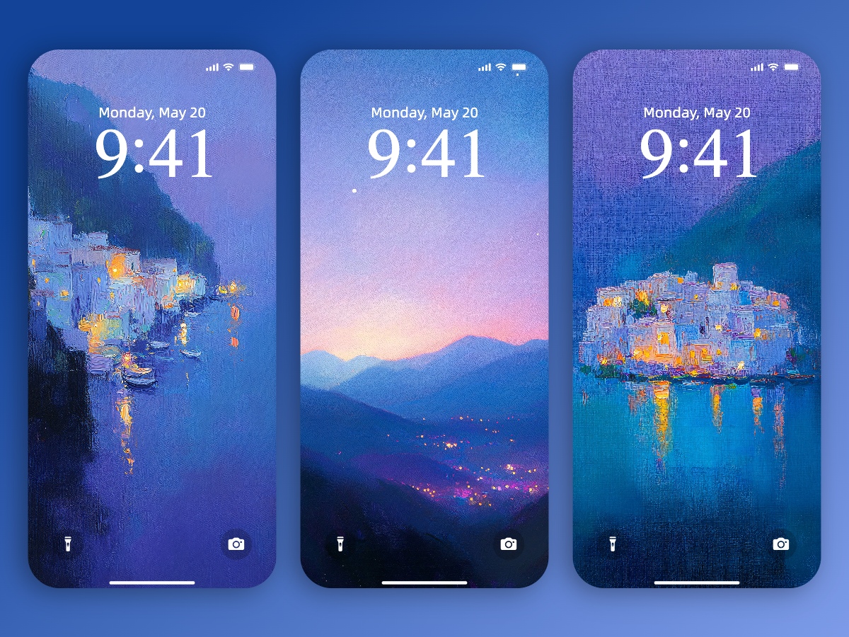 Download Purple Impressionist Landscape Painting Art Wallpapers 8K for iPhone & Android