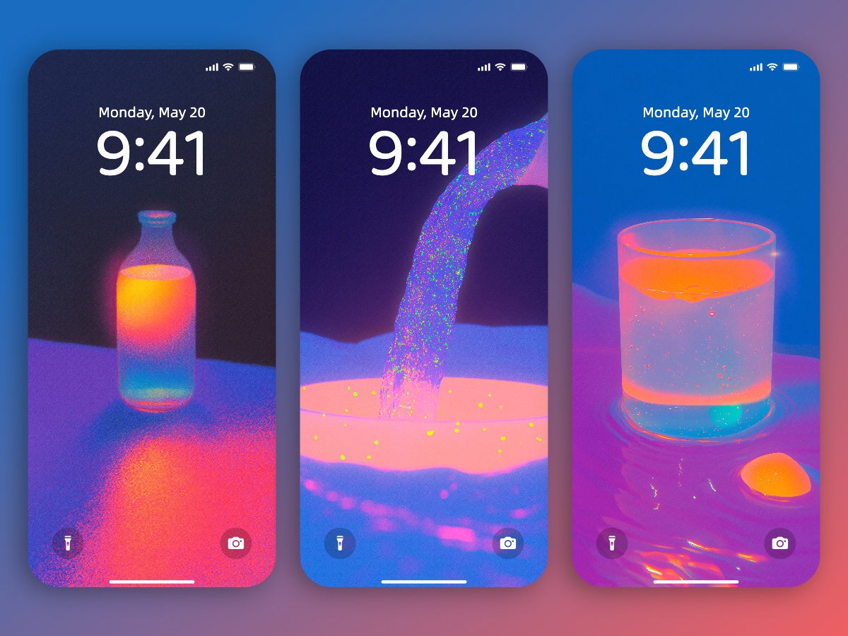 Download Neon Holographic Liquid Minimalist Wallpapers 8K for iPhone & Android