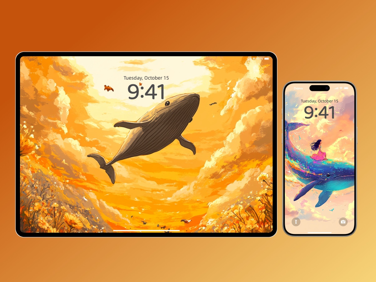 Download Ghibli Studio Style Anime Whale Wallpapers 8K for iPhone & Android