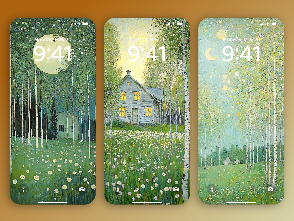 Download Gustav Klimt Forest Painting Wallpapers 8K for iPhone & Android