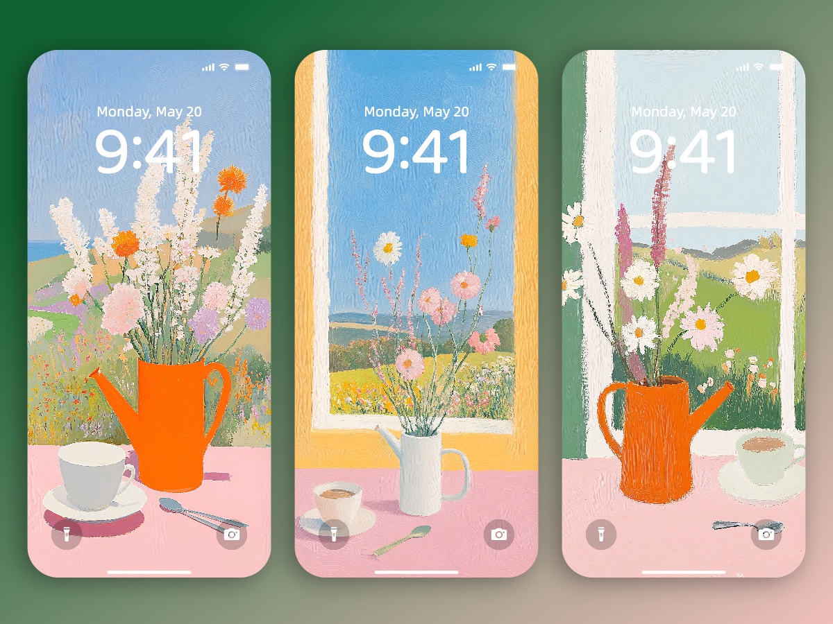 Download Cute Color Flowers in Vase Painting Wallpapers 8K for iPhone & Android