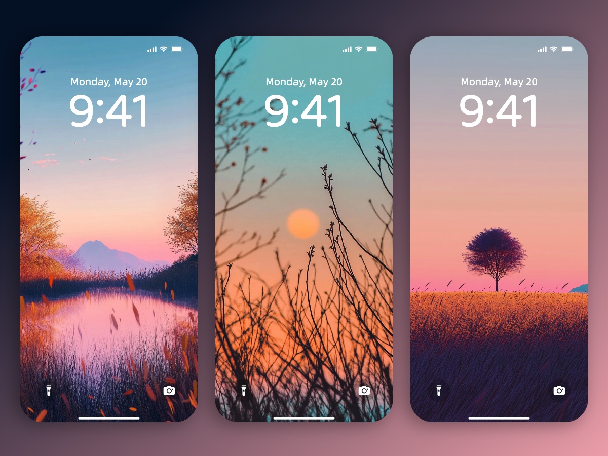 Download Minimalist Nature Sunset Glow Photography Wallpapers 8K for iPhone & Android