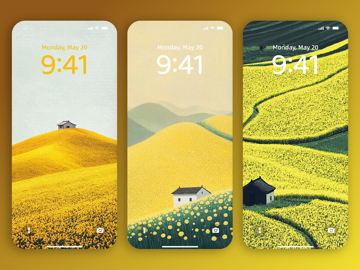 Download Rapeseed Field Ilustration Wallpapers 8K for iPhone & Android
