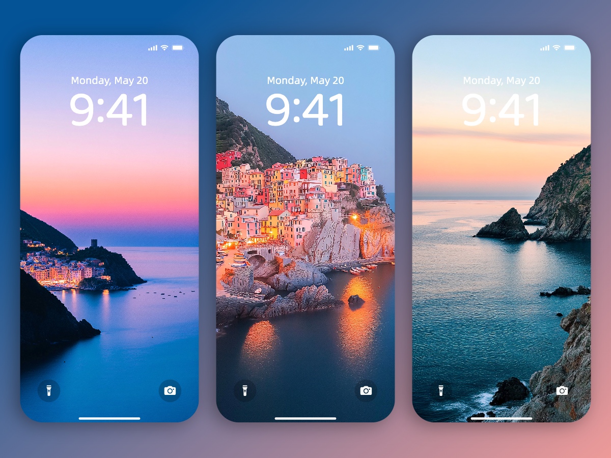 Download Sunset Coastline Aesthetic Color Wallpapers 8K for iPhone & Android