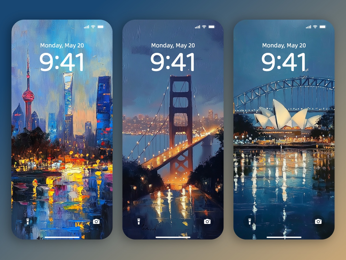 Download Christine Lashley Style Night City Painting Wallpapers 8K for iPhone & Android