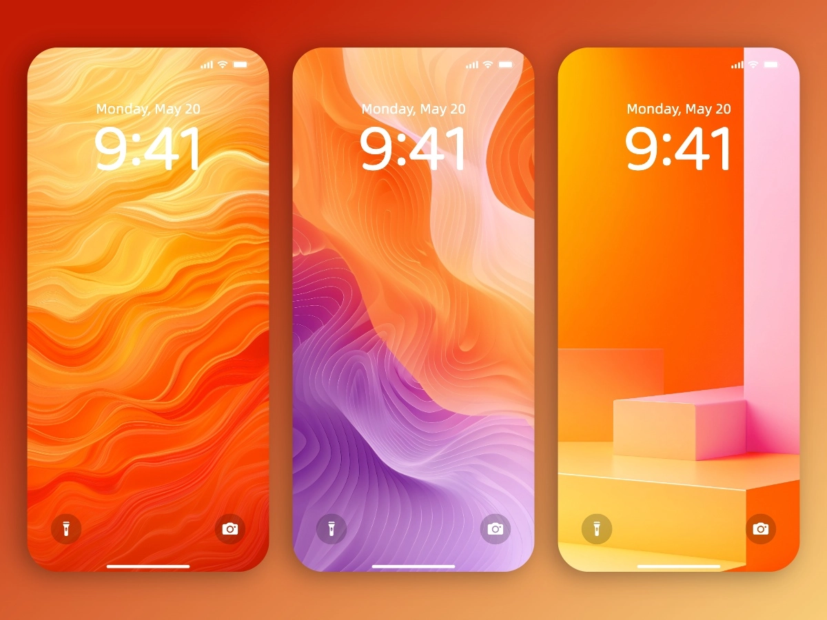 Download Orange Color Minimalism Wallpapers 8K for iPhone & Android