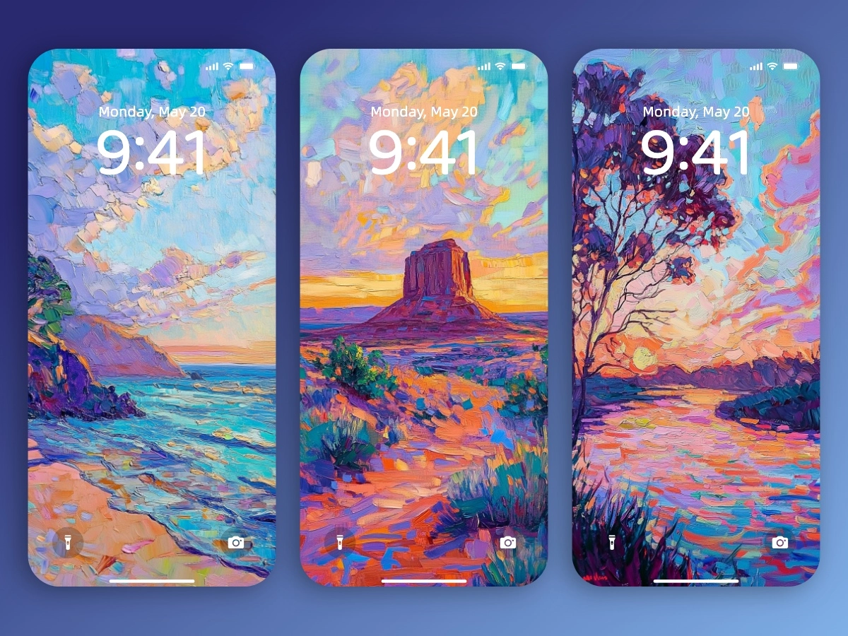 Download Erin Hanson Style Aesthetic Color Landscape Painting Wallpapers 8K for iPhone & Android