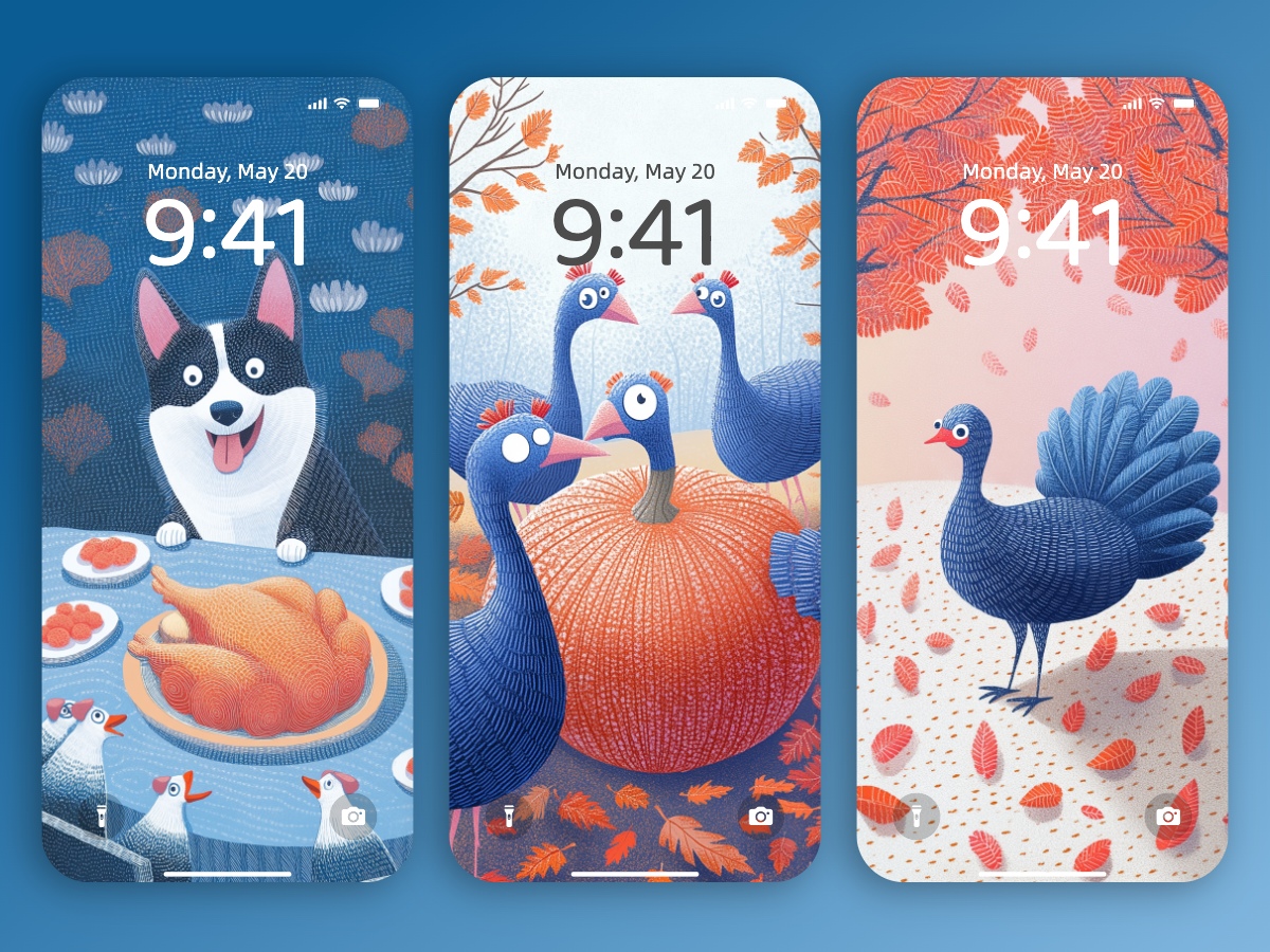 Thanksgiving Illustration Wallpapers 8K for iPhone & Android Download