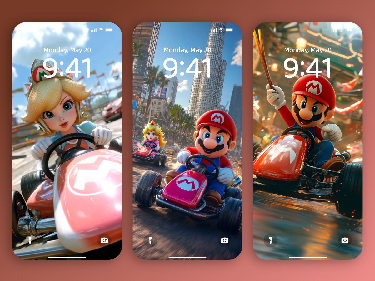 Download Mario Kart Tour Game Wallpapers 8K for iPhone & Android