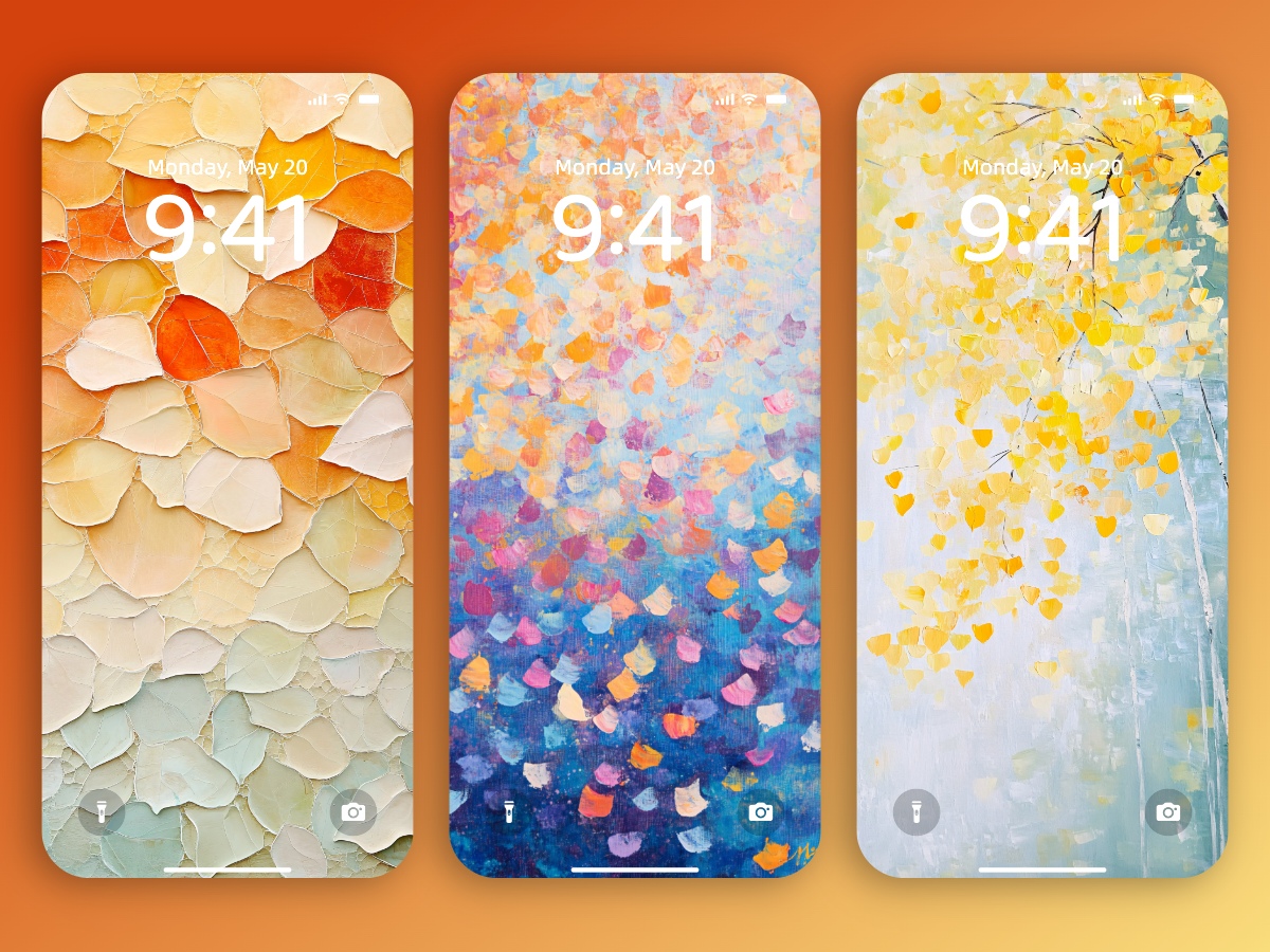 Download Fall Leaves Art Minimalist Wallpapers 8K for iPhone & Android