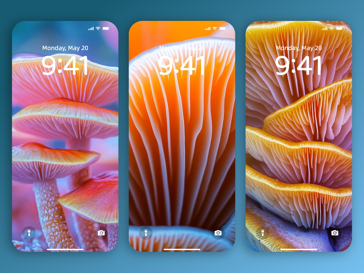 Download Colorful Mushroom Wallpapers 8K for iPhone & Android