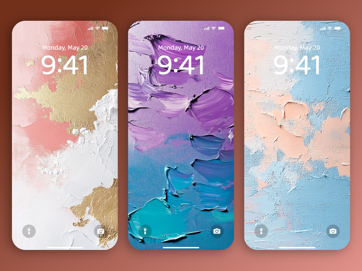 Download Abstract Impasto Color Painting Minimalist Wallpapers 8K for iPhone & Android