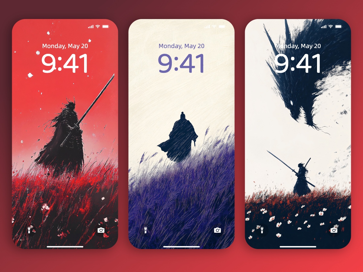 Download Samurai Minimal Painting Wallpapers 8K for iPhone & Android