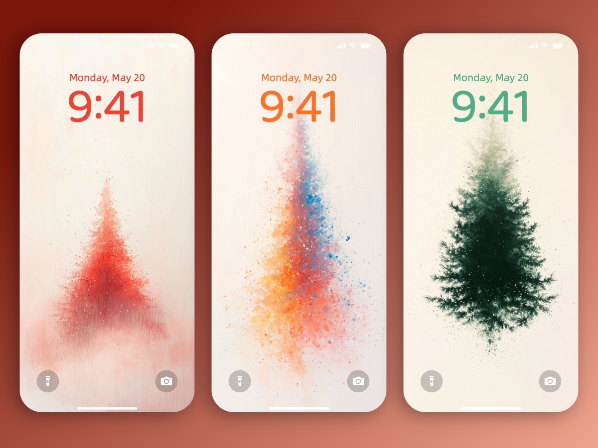 Download Watercolor Beautiful Christmas Tree Wallpapers 8K for iPhone & Android