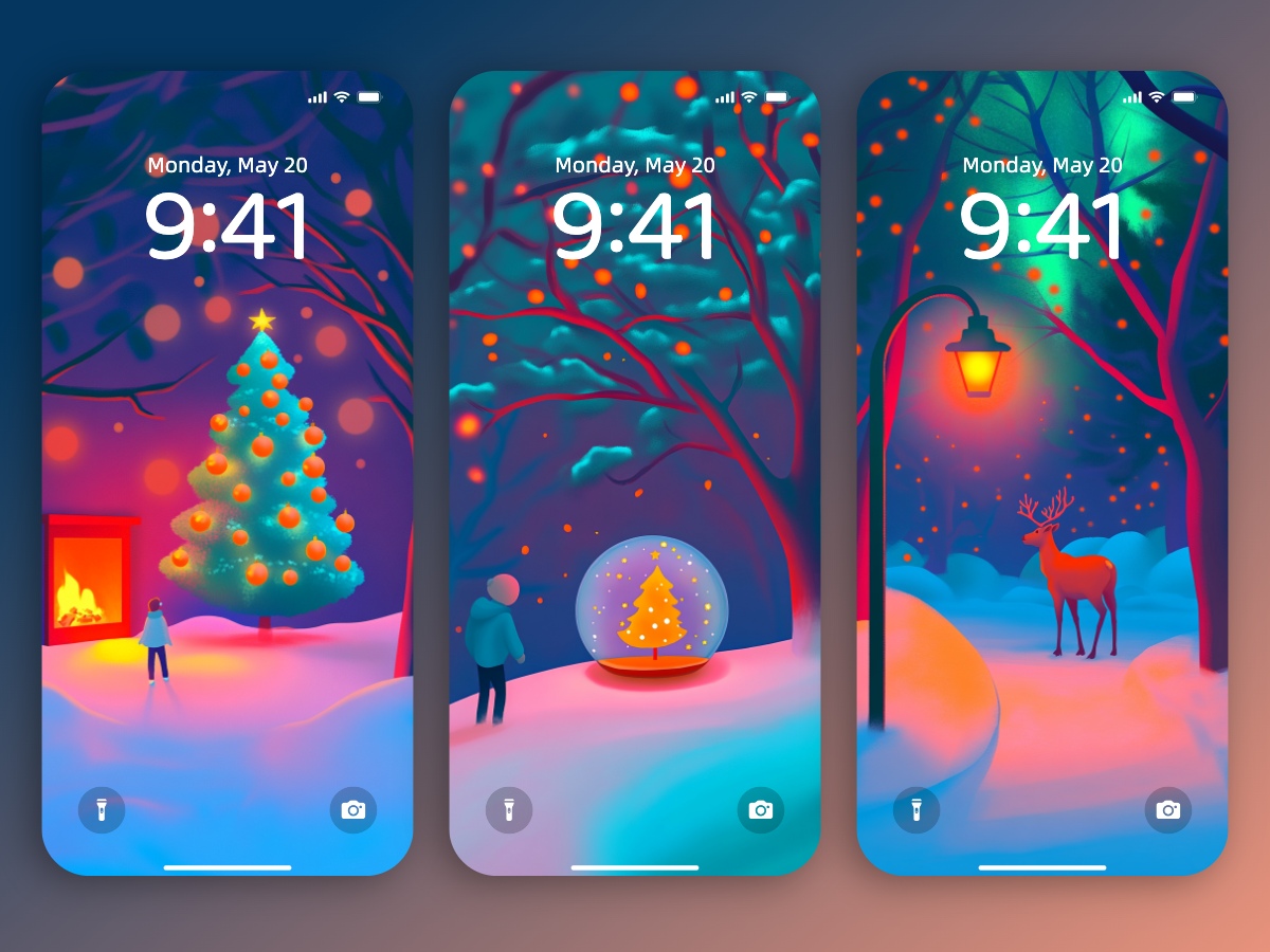 Download Neon Color Christmas Wallpapers 8K for iPhone & Android