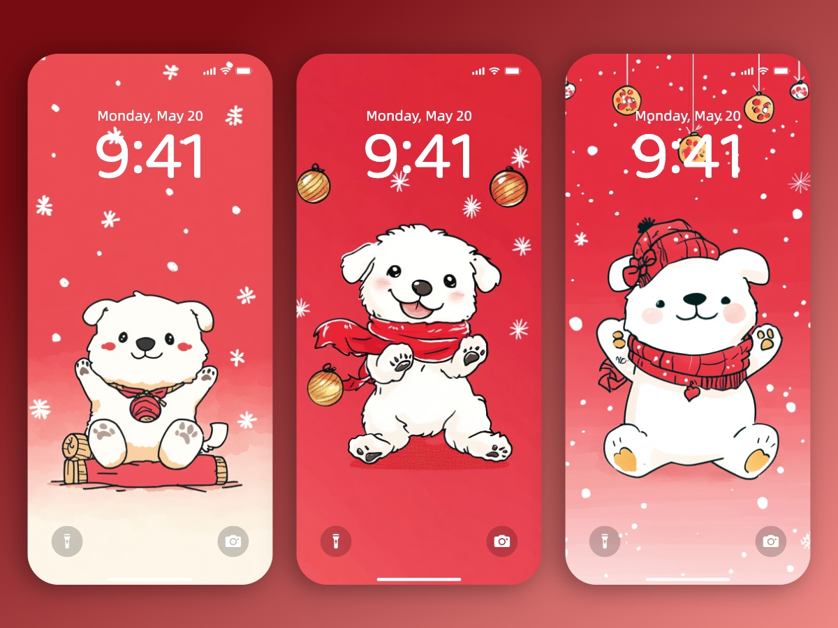 Download 2025 New Year Happy Puppy Wallpapers 8K for iPhone & Android