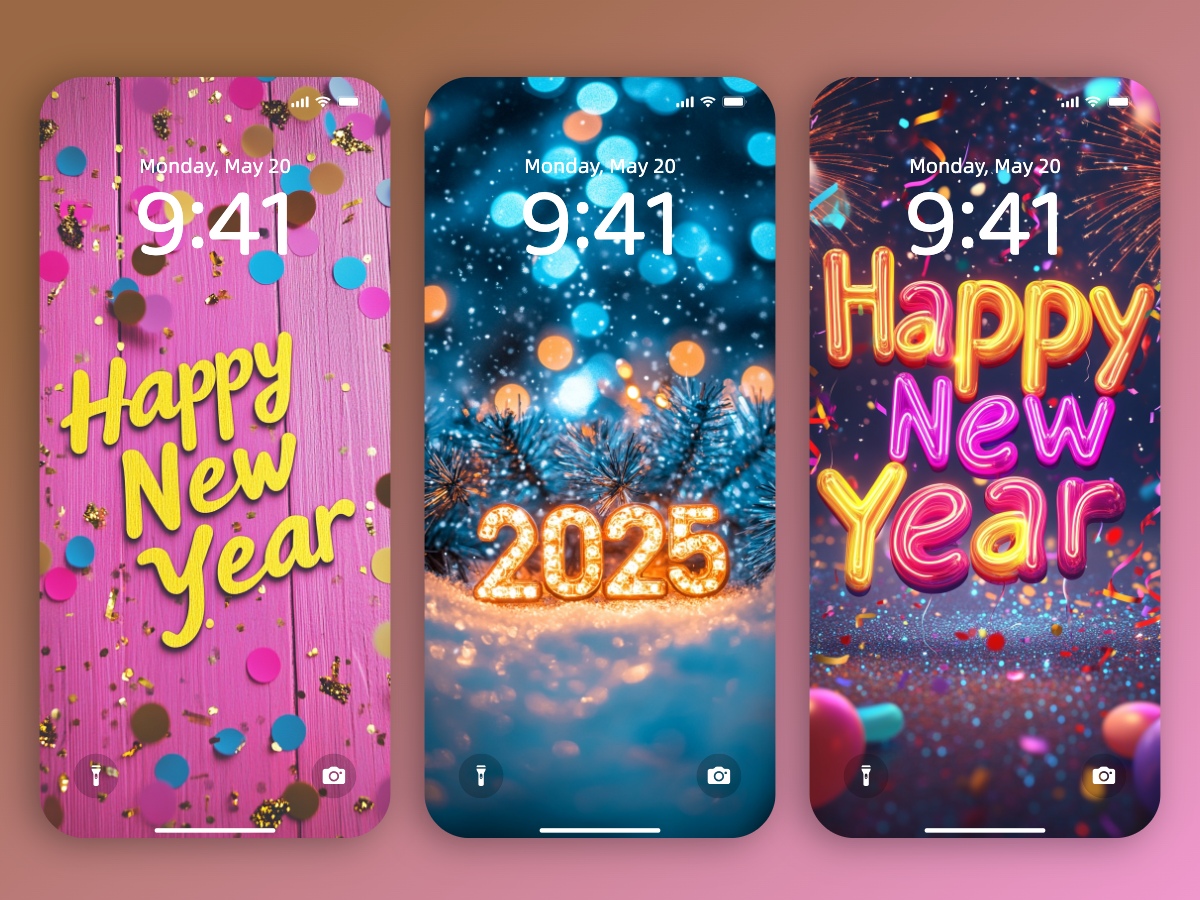Download 2025 Happy New Year Wallpapers 8K for iPhone & Android