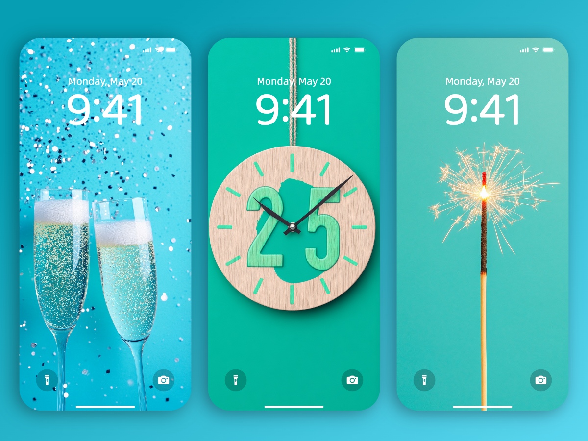 Download New Year Minimalist Illustrations Wallpapers 8K for iPhone & Android