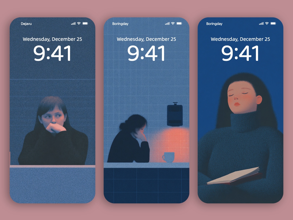 Download Thinker Girl Illustration Minimalist Wallpapers 8K for iPhone & Android