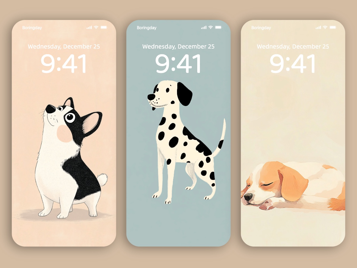 Download Minimal Dog Illustration Wallpapers 8K for iPhone & Android